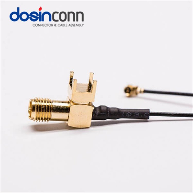 Right Angle RF Coaxial Cable IPEX Mhf1 Mhf4 IPEX/Ufl U.fl IPX U.fl Female to SMA Female Jack Extension Cable 1.13 1.13mm Pigtail